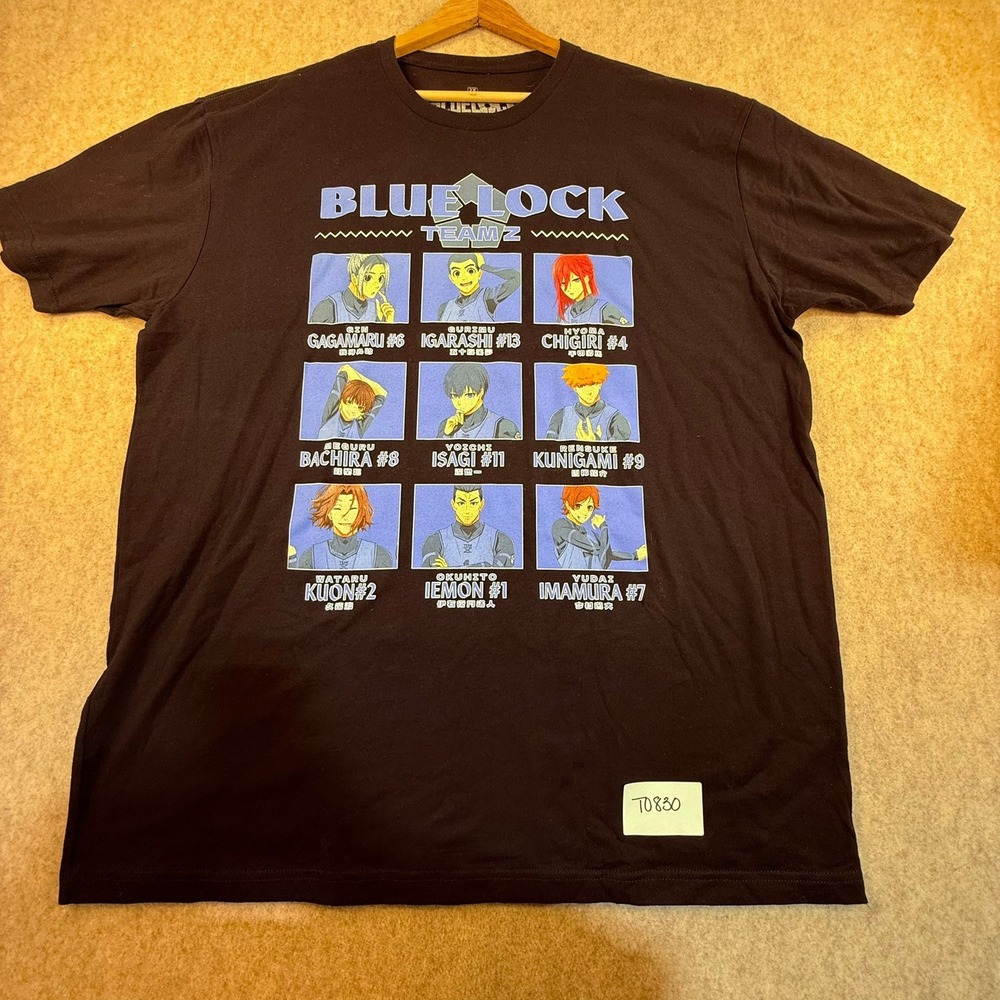 Blue Lock Team Z Anime Graphic T-Shirt Mens 2XL Black Junction Crunchyroll